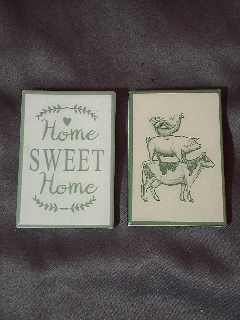 New 2pc Rustic Farmhouse Refrigerator Magnet Set